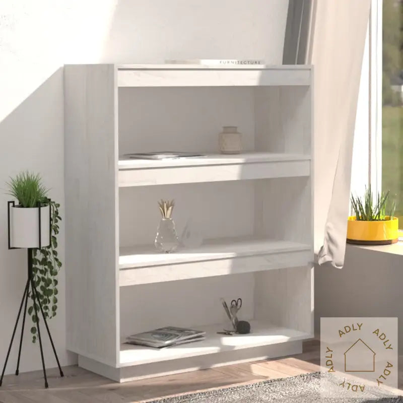 Bokhylle/Romdeler Hvit 80X35X103 Cm Heltre Furu