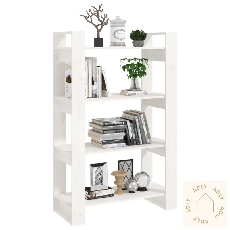 Bokhylle/Romdeler Hvit 80X35X125 Cm Heltre Furu