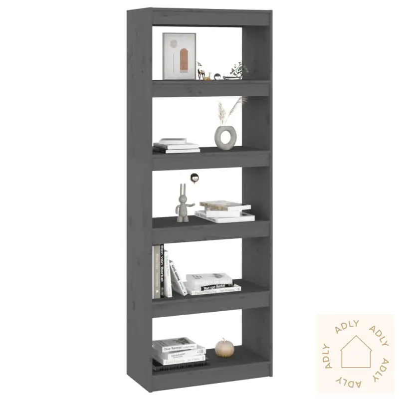 Bokhylle/Romdeler Grå 60X30X167,5 Cm Heltre Furu