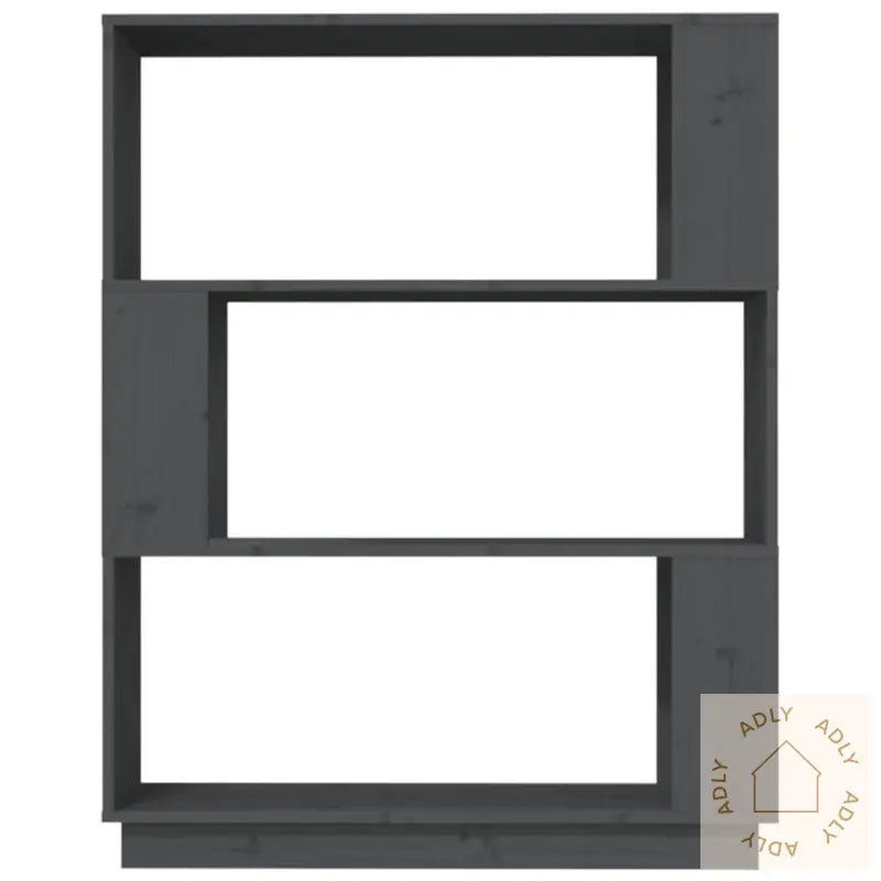 Bokhylle/Romdeler Grå 80X25X101 Cm Heltre Furu