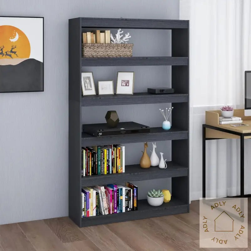 Bokhylle/Romdeler Grå 100X30X167,5 Cm Heltre Furu