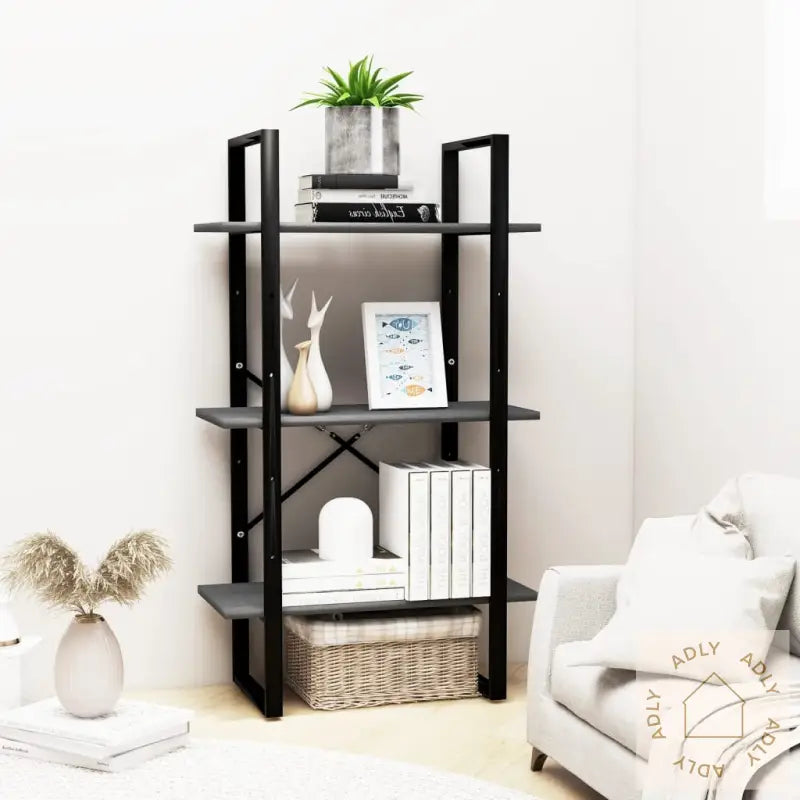 Oppbevaringshylle 60X30X105 Cm Heltre Furu Grå