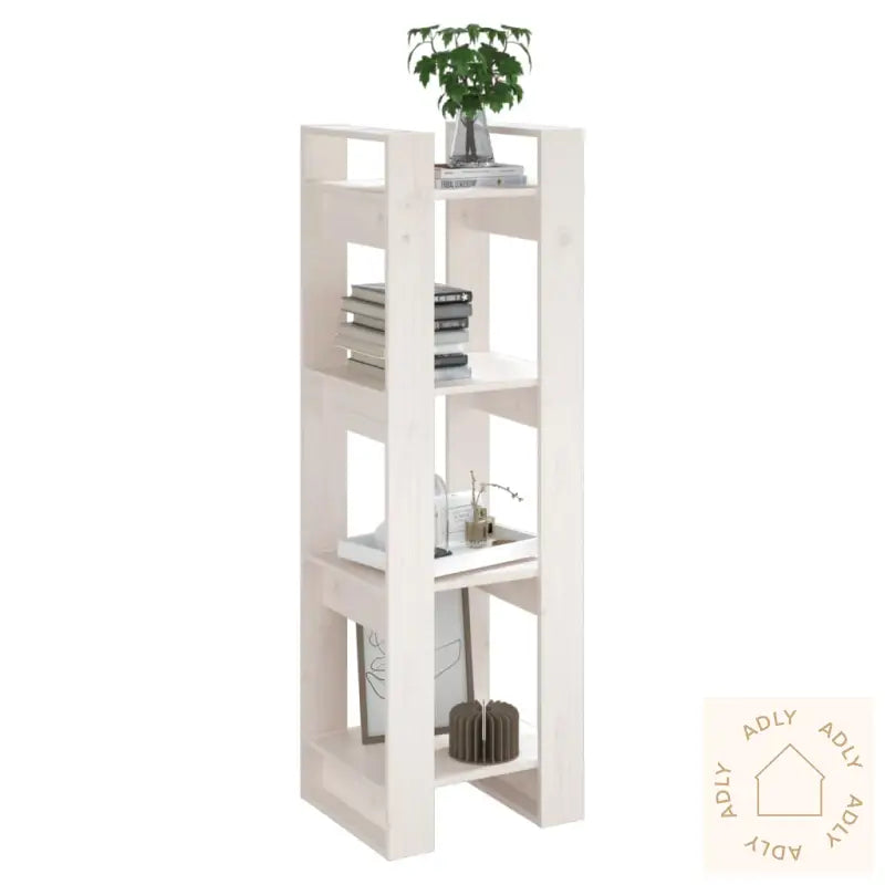 Bokhylle/Romdeler Hvit 41X35X125 Cm Heltre Furu