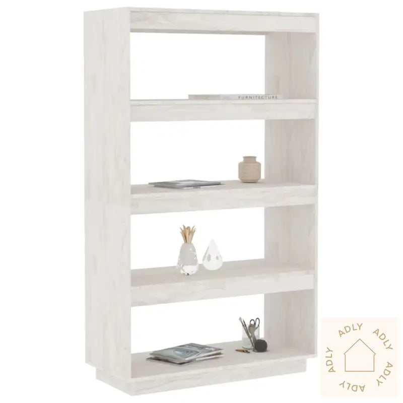 Bokhylle/Romdeler Hvit 80X35X135 Cm Heltre Furu