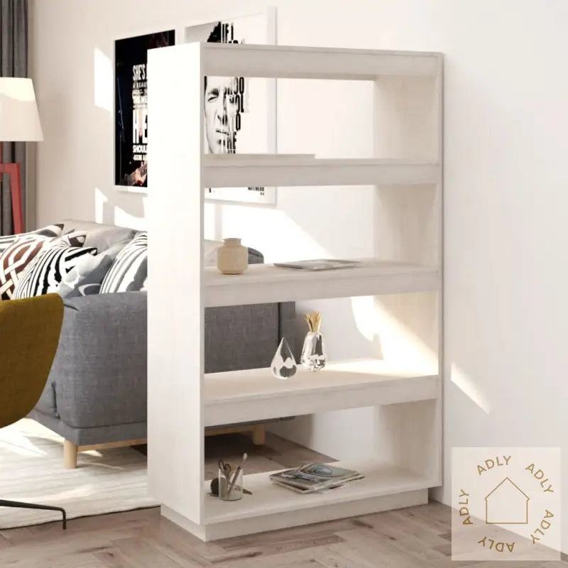 Bokhylle/Romdeler Hvit 80X35X135 Cm Heltre Furu