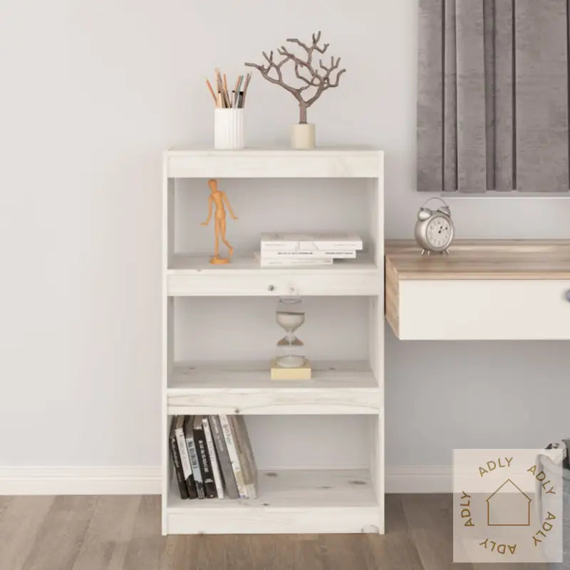 Bokhylle/Romdeler Hvit 60X30X103,5 Cm Heltre Furu
