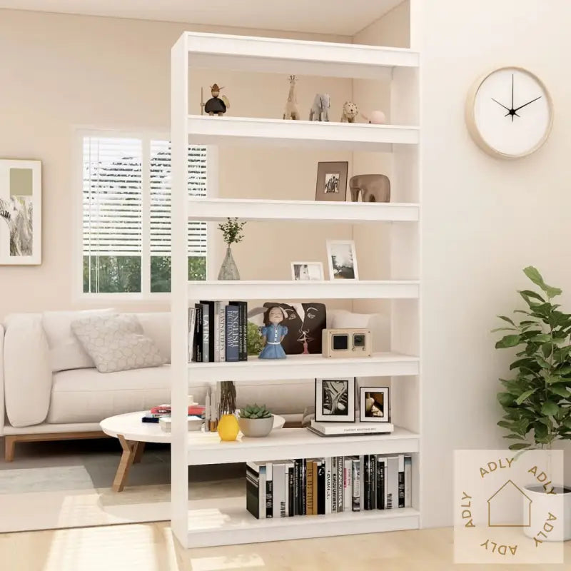 Bokhylle/Romdeler Hvit 100X30X200 Cm Heltre Furu