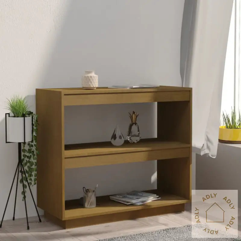 Bokhylle Honningbrun 80X35X71 Cm Heltre Furu