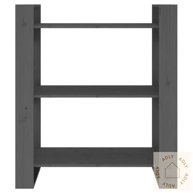 Bokhylle/Romdeler Grå 80X35X91 Cm Heltre Furu