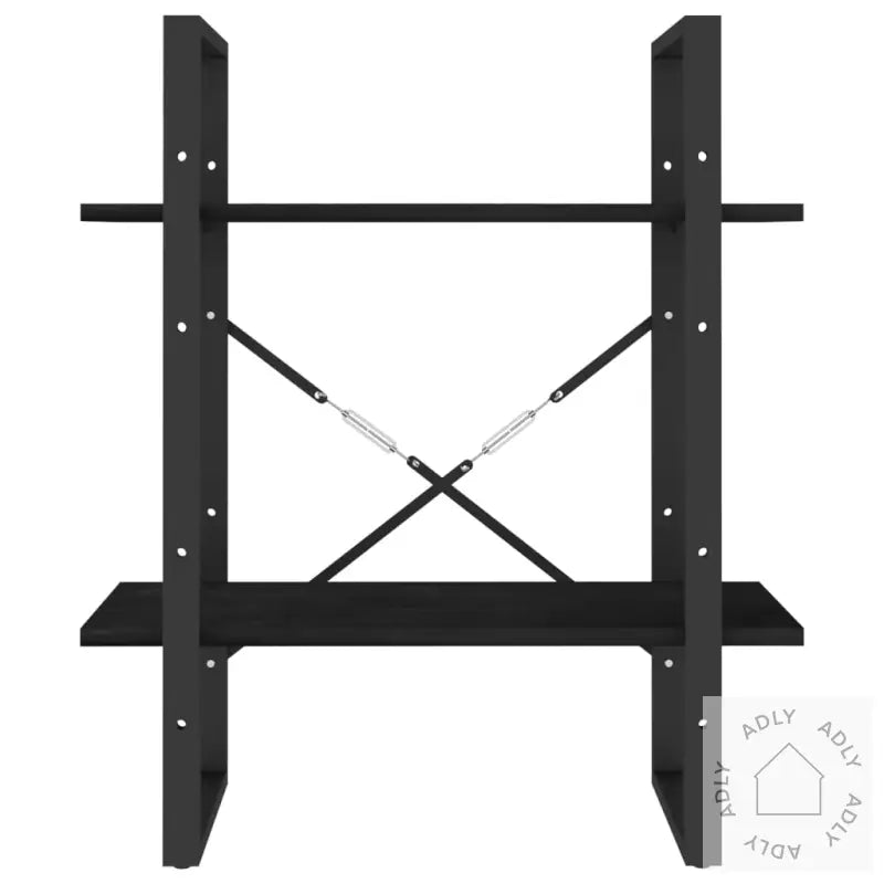 Bokhylle 2 Nivåer Svart 60X30X70 Cm Heltre Furu