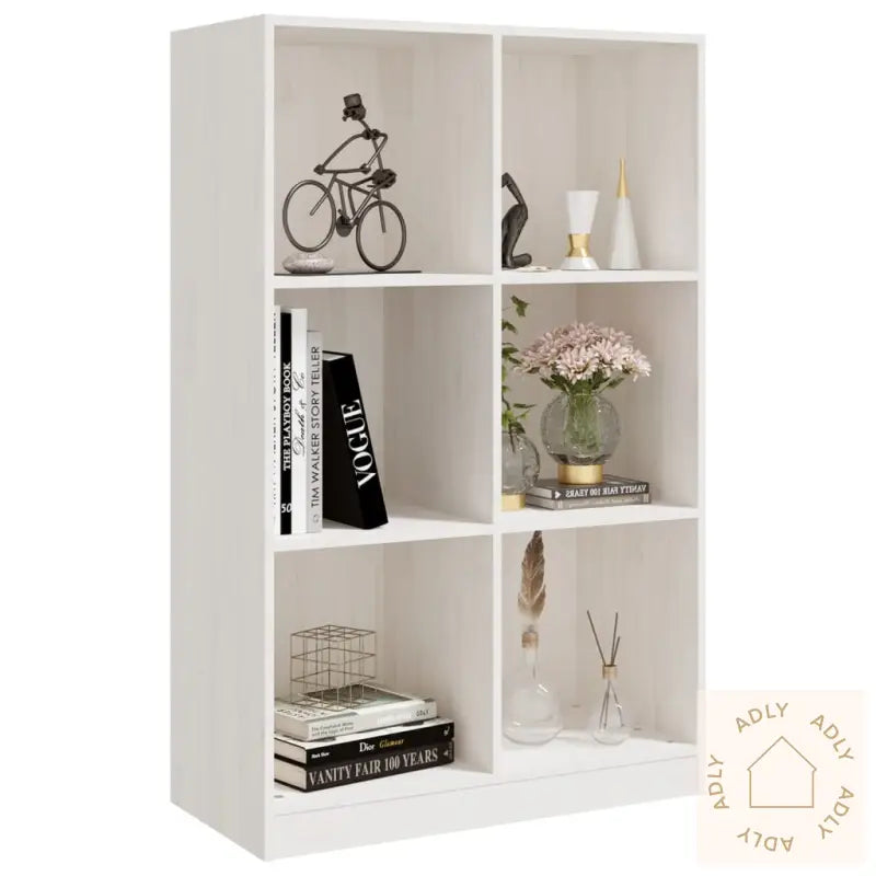 Bokhylle Hvit 70X33X110 Cm Heltre Furu