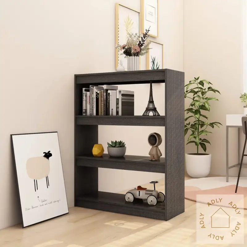 Bokhylle/Romdeler Grå 100X30X103 Cm Heltre Furu