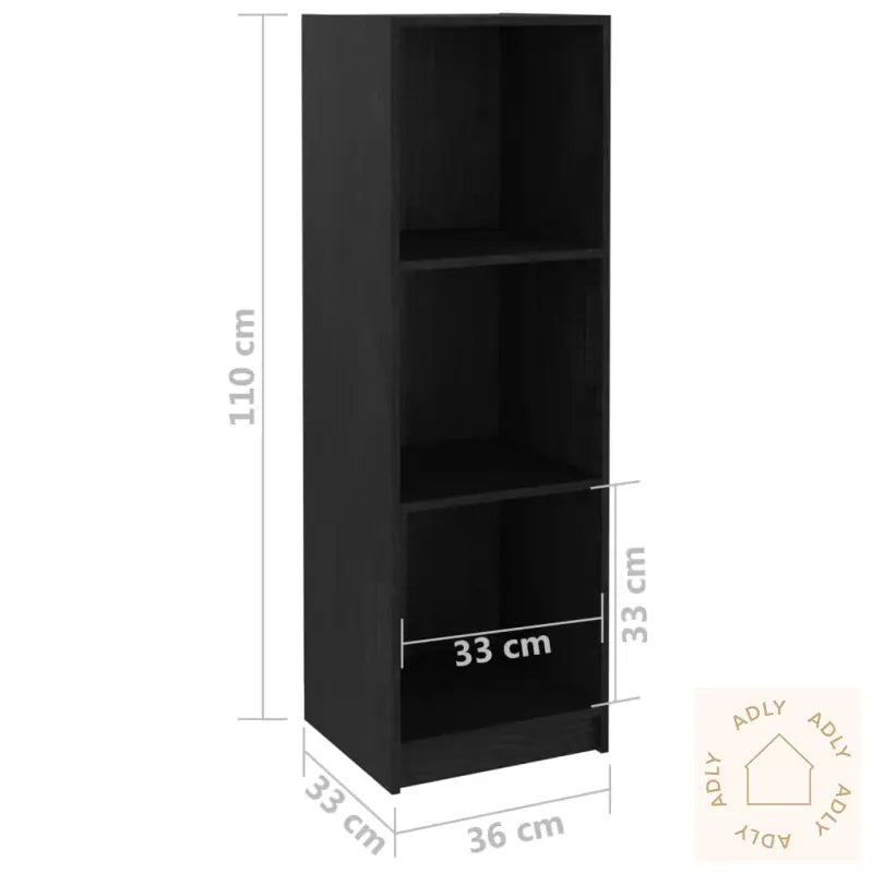 Bokhylle/Romdeler 36X33X110 Cm Heltre Furu Svart