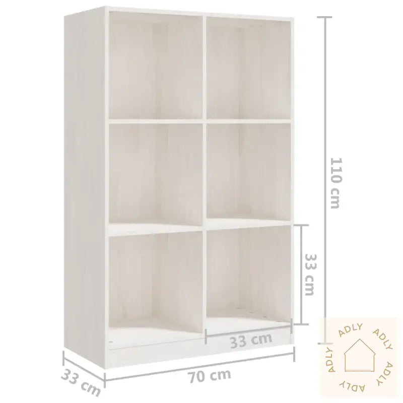 Bokhylle Hvit 70X33X110 Cm Heltre Furu