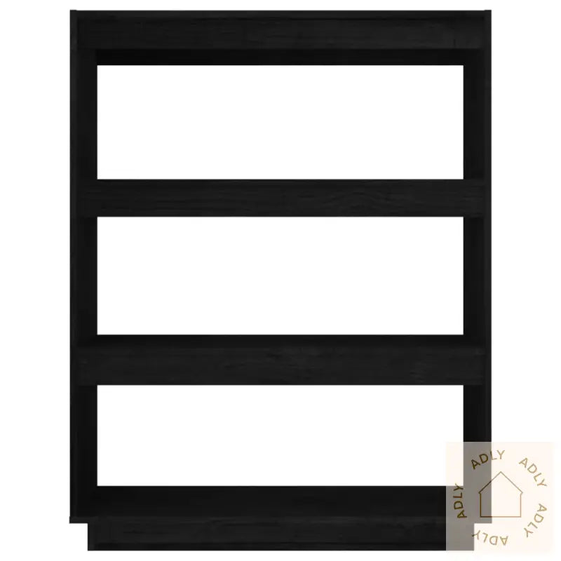 Bokhylle/Romdeler Svart 80X35X103 Cm Heltre Furu