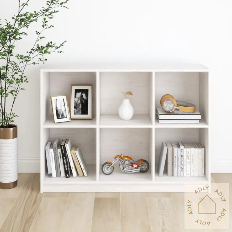Bokhylle Hvit 104X33X76 Cm Heltre Furu