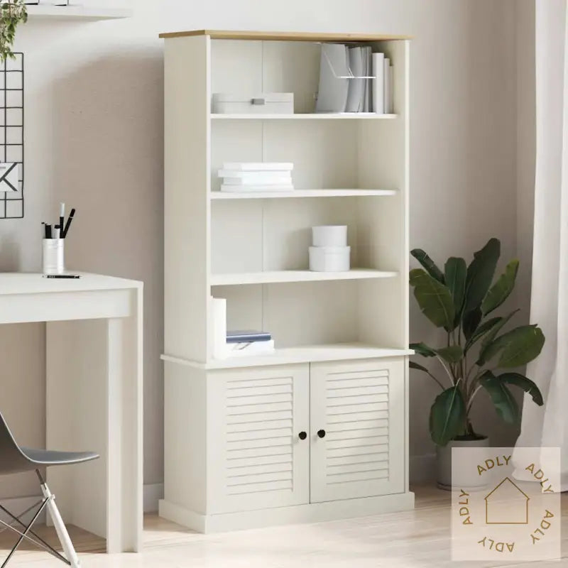 Bokhylle Vigo Hvit 85X35X170 Cm Heltre Furu
