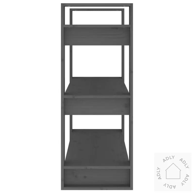 Bokhylle/Romdeler Grå 80X35X91 Cm Heltre Furu