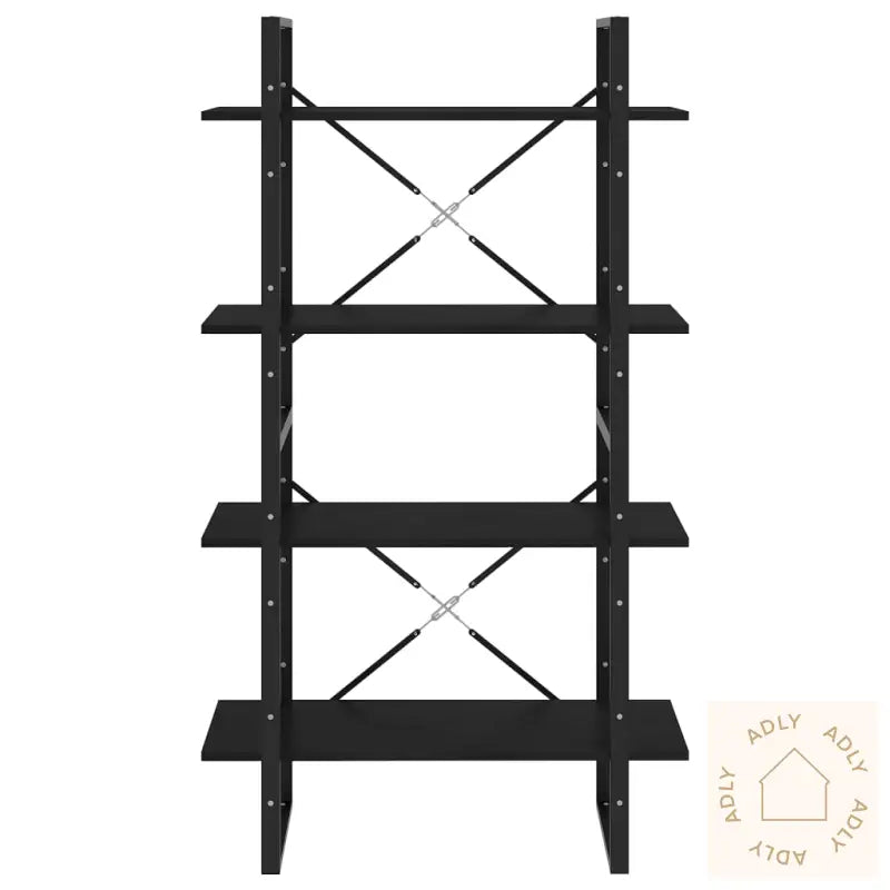 Bokhylle 4 Nivåer Svart 80X30X140 Cm Heltre Furu