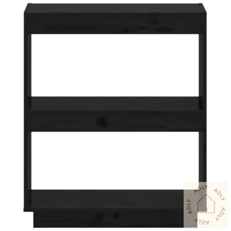 Bokhylle Svart 60X35X71 Cm Heltre Furu