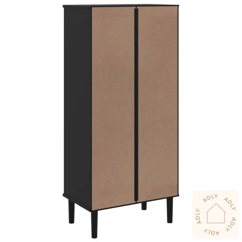 Bokhylle Senja Svart 60X35X130 Cm Heltre Furu