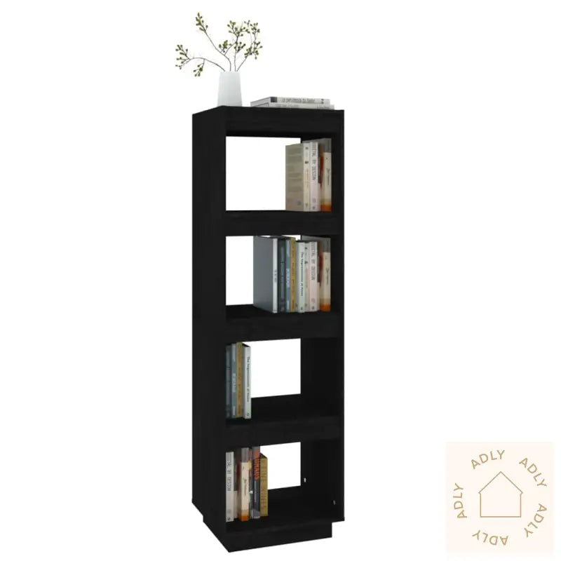 Bokhylle/Romdeler Svart 40X35X135 Cm Heltre Furu