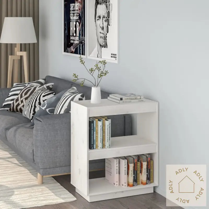 Bokhylle Hvit 60X35X71 Cm Heltre Furu