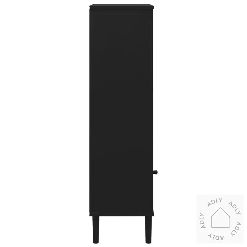 Bokhylle Senja Svart 60X35X130 Cm Heltre Furu