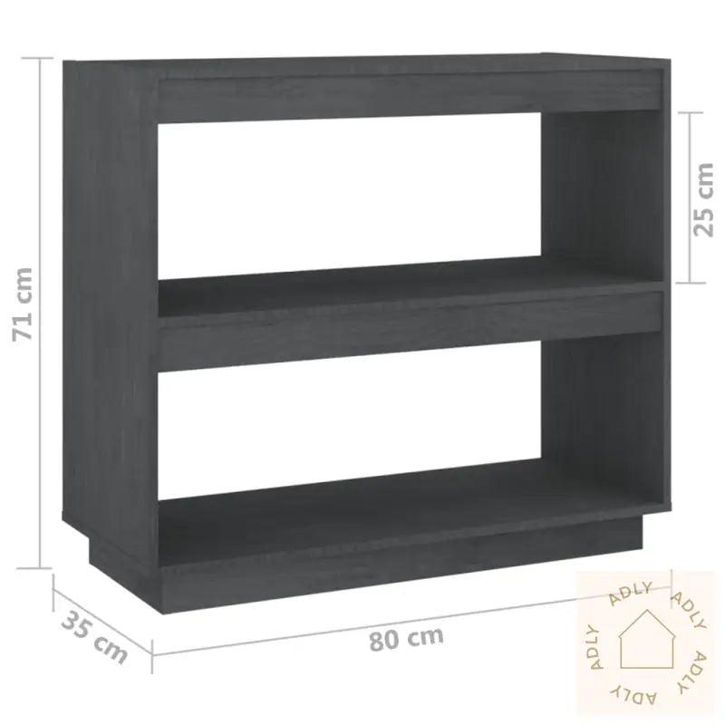 Bokhylle Grå 80X35X71 Cm Heltre Furu