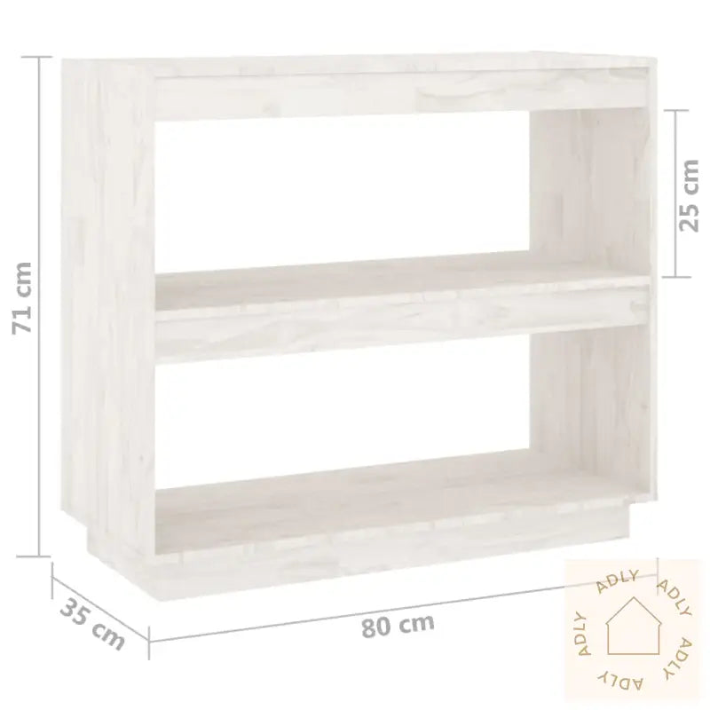 Bokhylle Hvit 80X35X71 Cm Heltre Furu