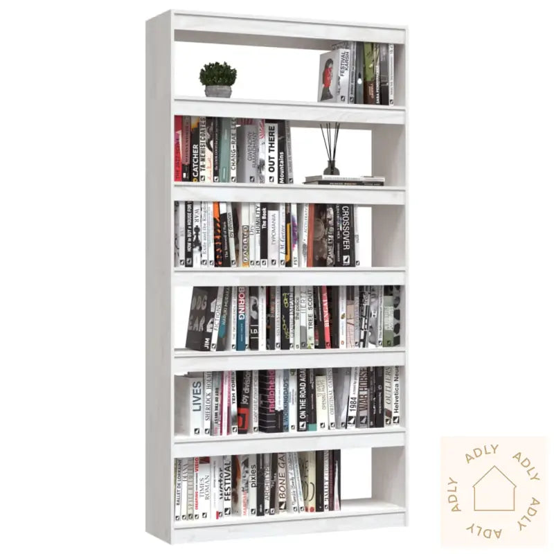 Bokhylle/Romdeler Hvit 100X30X200 Cm Heltre Furu