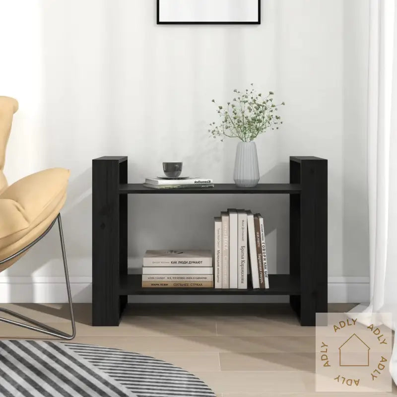Bokhylle/Romdeler Svart 80X35X56,5 Cm Heltre Furu