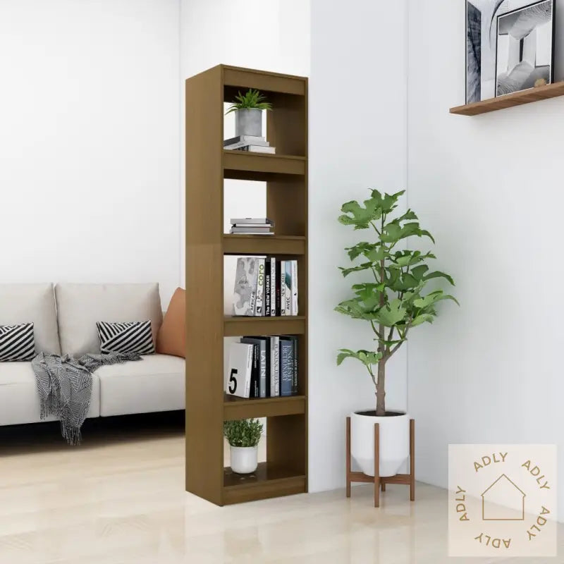 Bokhylle/Romdeler 40X30X167,5 Cm Honningbrun Heltre Furu