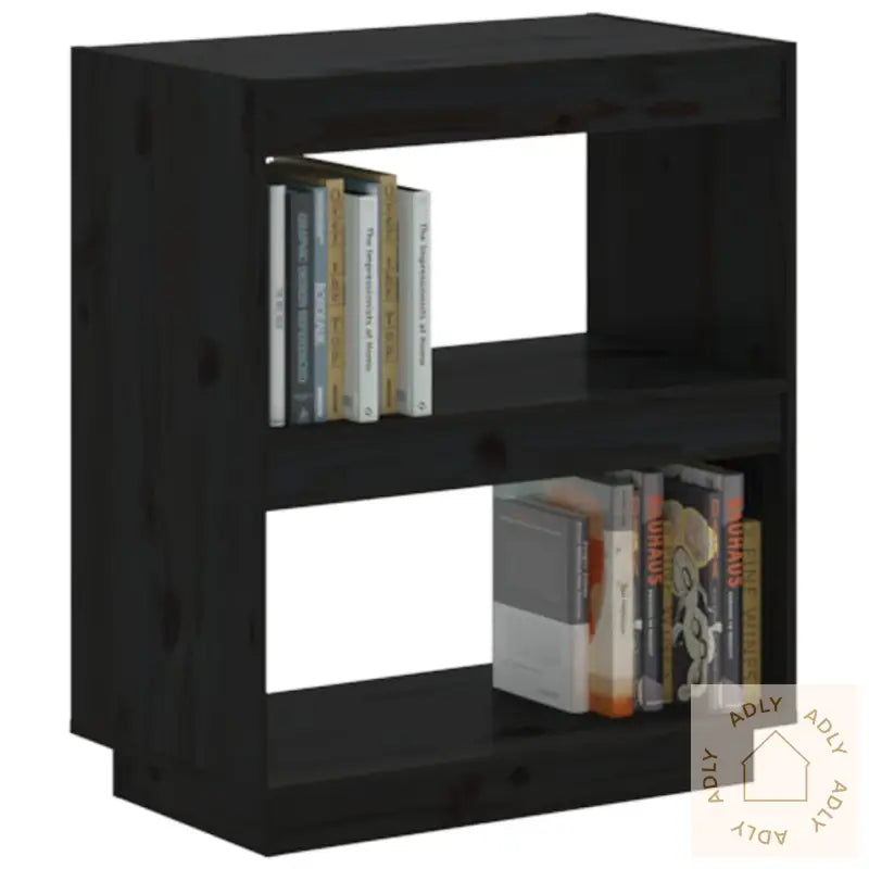 Bokhylle Svart 60X35X71 Cm Heltre Furu