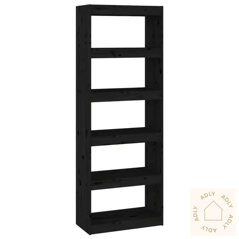 Bokhylle/Romdeler Svart 60X30X167,5 Cm Heltre Furu
