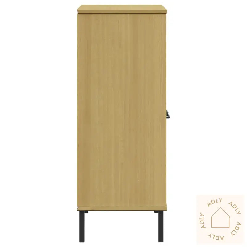 Bokhylle Med Metallben Brun 90X35X90,5 Cm Heltre Oslo