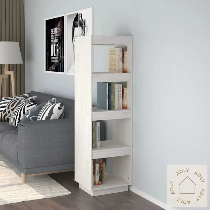 Bokhylle/Romdeler Hvit 40X35X135 Cm Heltre Furu