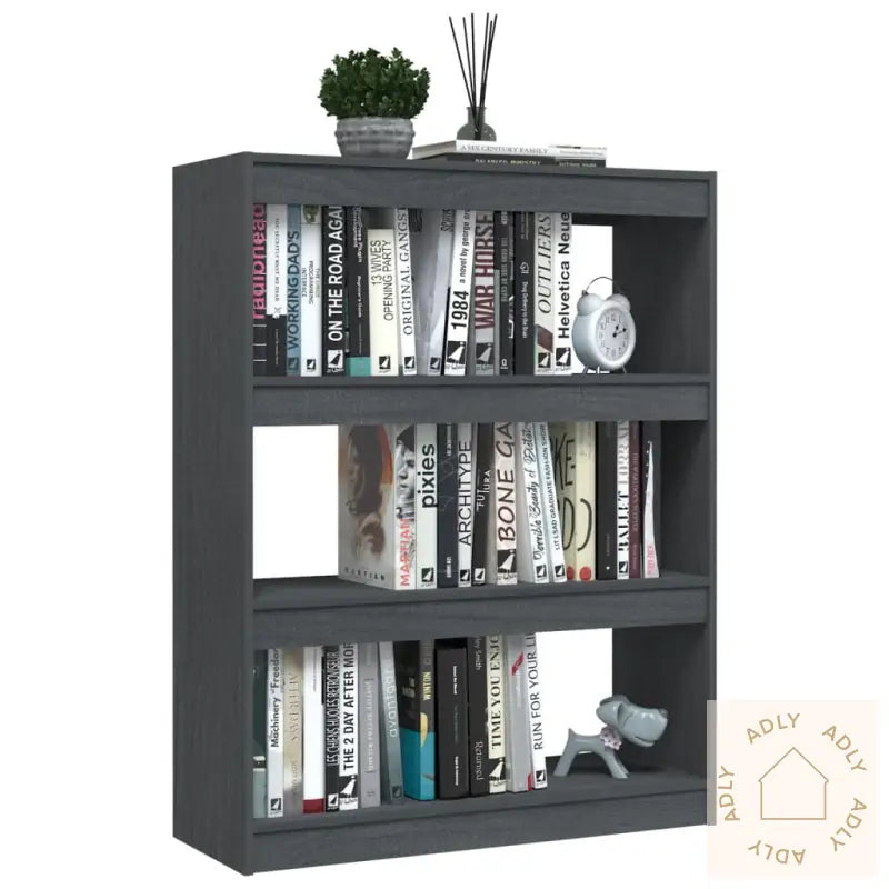 Bokhylle/Romdeler Grå 100X30X103 Cm Heltre Furu