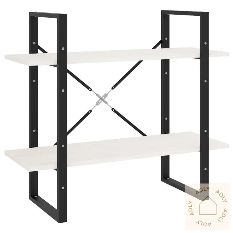 Bokhylle 2 Nivåer Hvit 80X30X70 Cm Heltre Furu