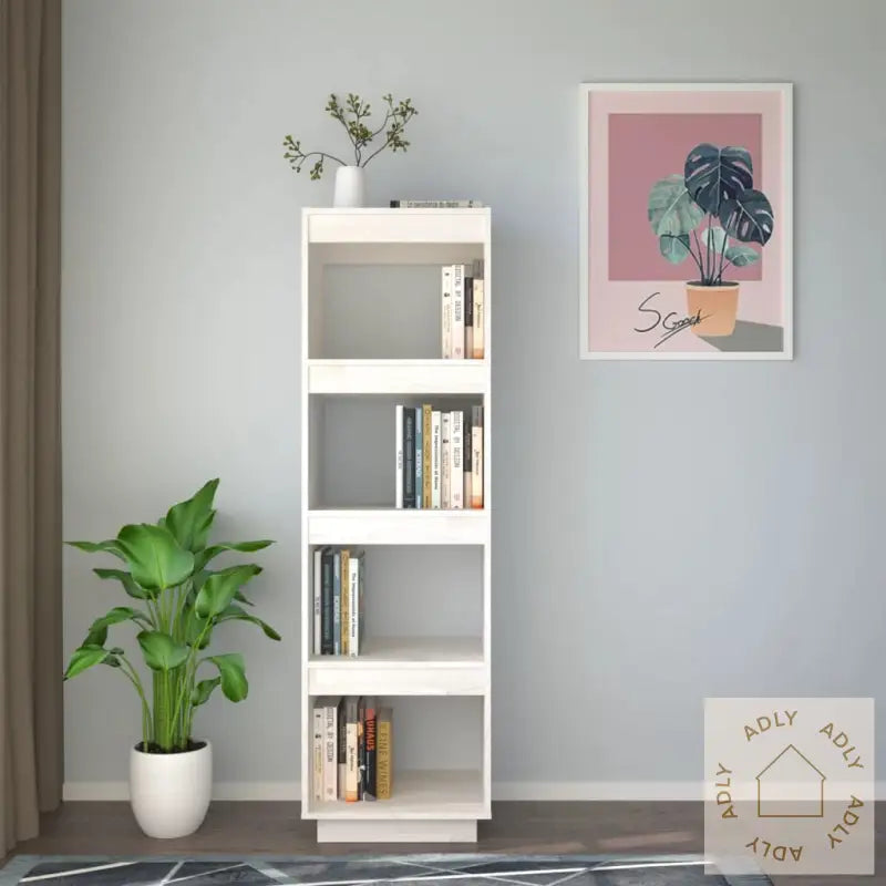 Bokhylle/Romdeler Hvit 40X35X135 Cm Heltre Furu