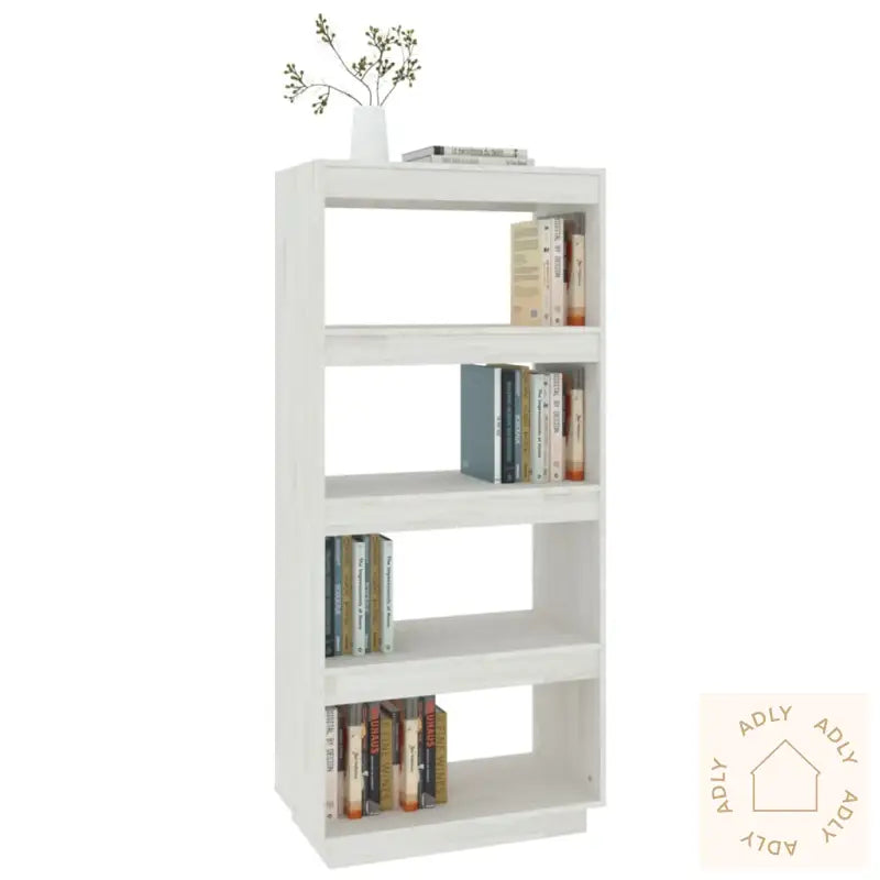 Bokhylle/Romdeler Hvit 60X35X135 Cm Heltre Furu