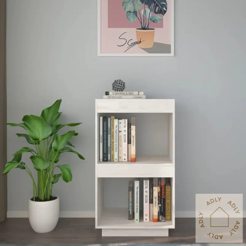 Bokhylle Hvit 40X35X71 Cm Heltre Furu