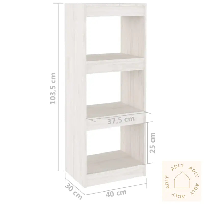 Bokhylle/Romdeler Hvit 40X30X103,5 Cm Heltre Furu