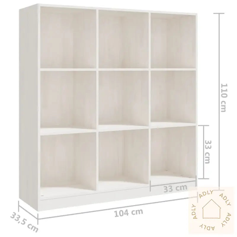 Bokhylle/Romdeler Hvit 104X33,5X110 Cm Heltre Furu