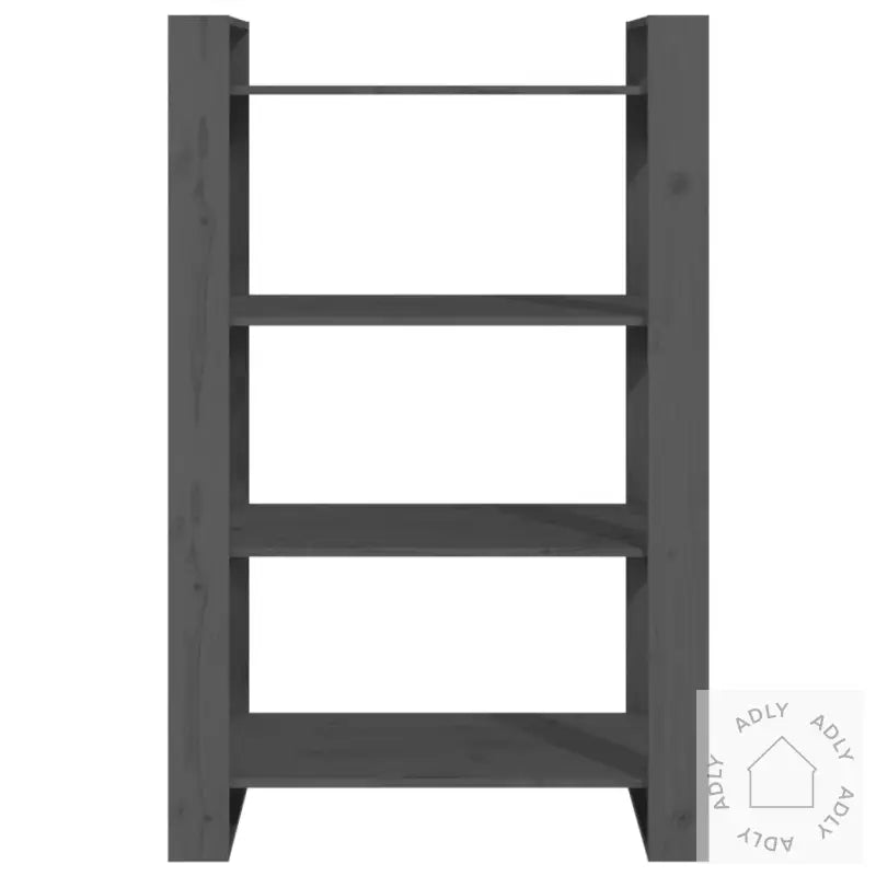 Bokhylle/Romdeler Grå 80X35X125 Cm Heltre Furu