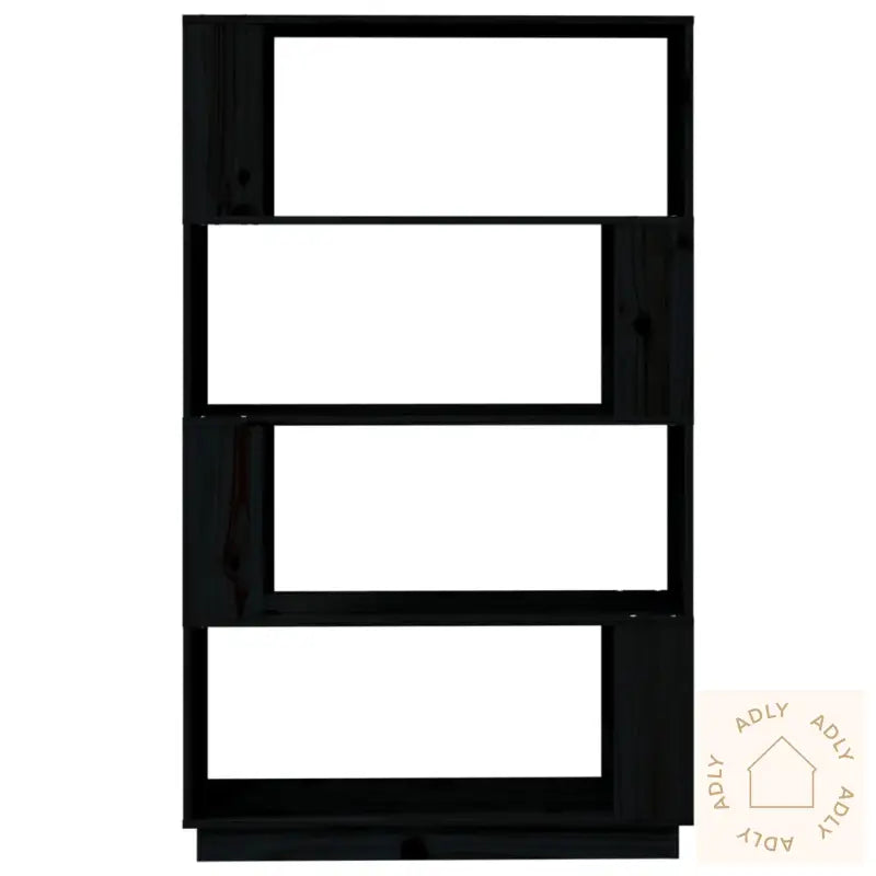 Bokhylle/Romdeler Svart 80X25X132 Cm Heltre Furu