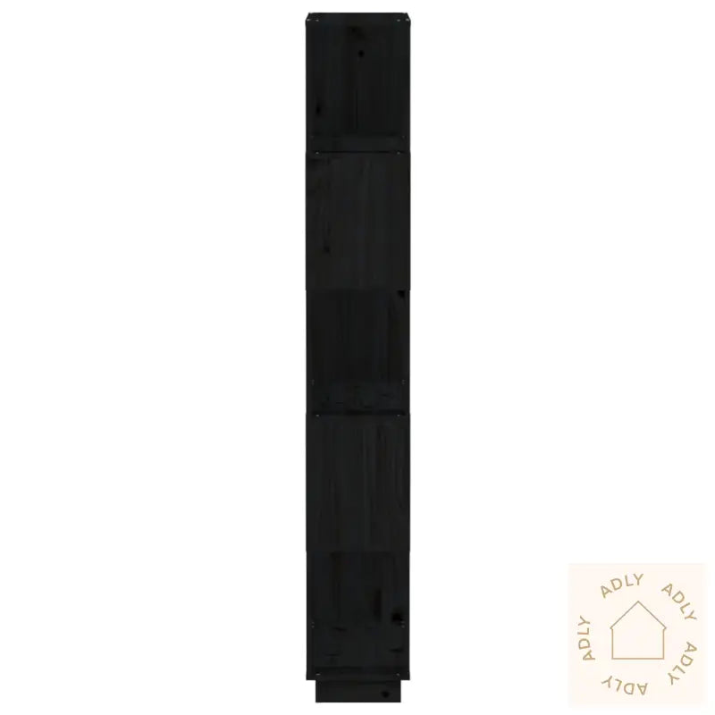 Bokhylle/Romdeler Svart 80X25X163,5 Cm Heltre Furu