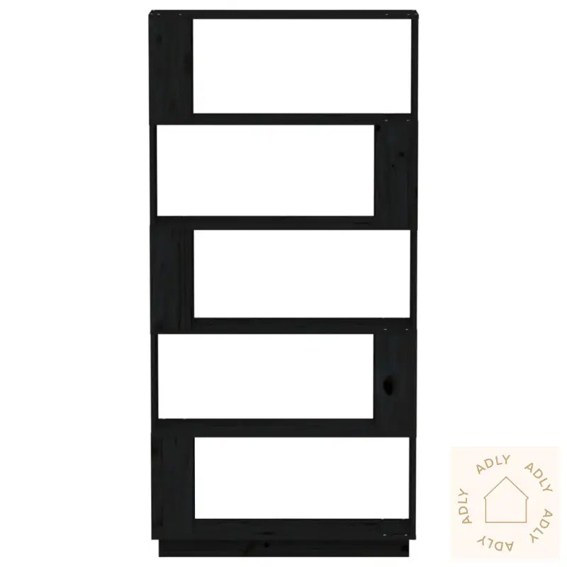 Bokhylle/Romdeler Svart 80X25X163,5 Cm Heltre Furu
