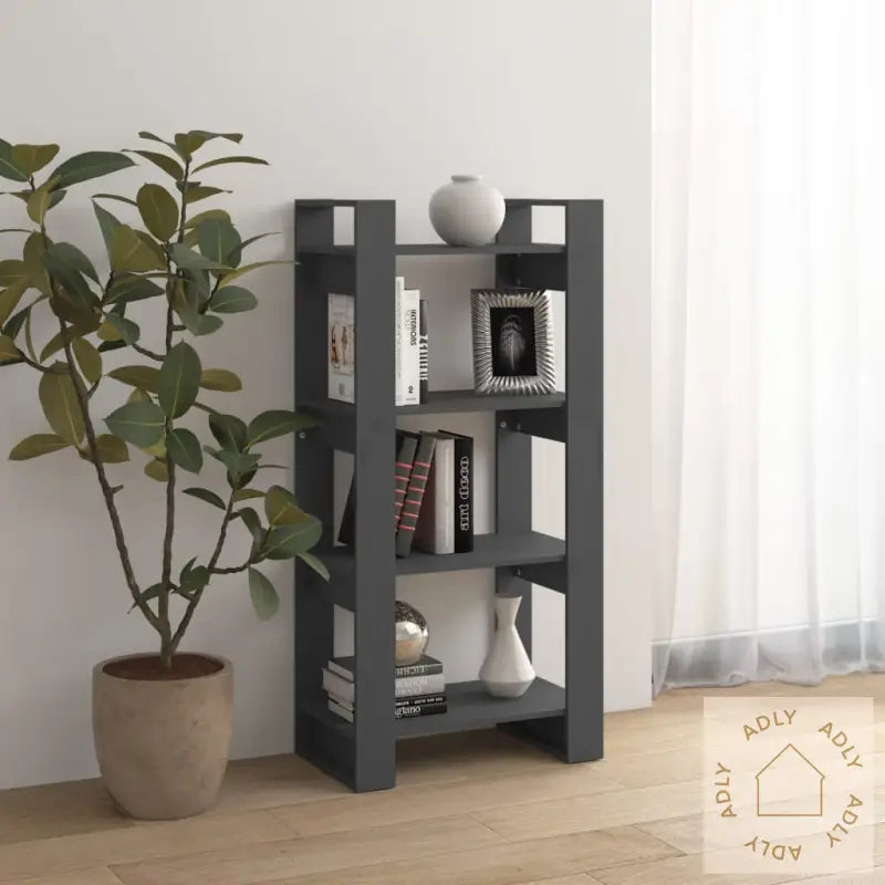 Bokhylle/Romdeler Grå 60X35X125 Cm Heltre
