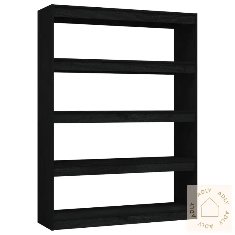 Bokhylle/Romdeler Svart 100X30X135,5 Cm Heltre Furu